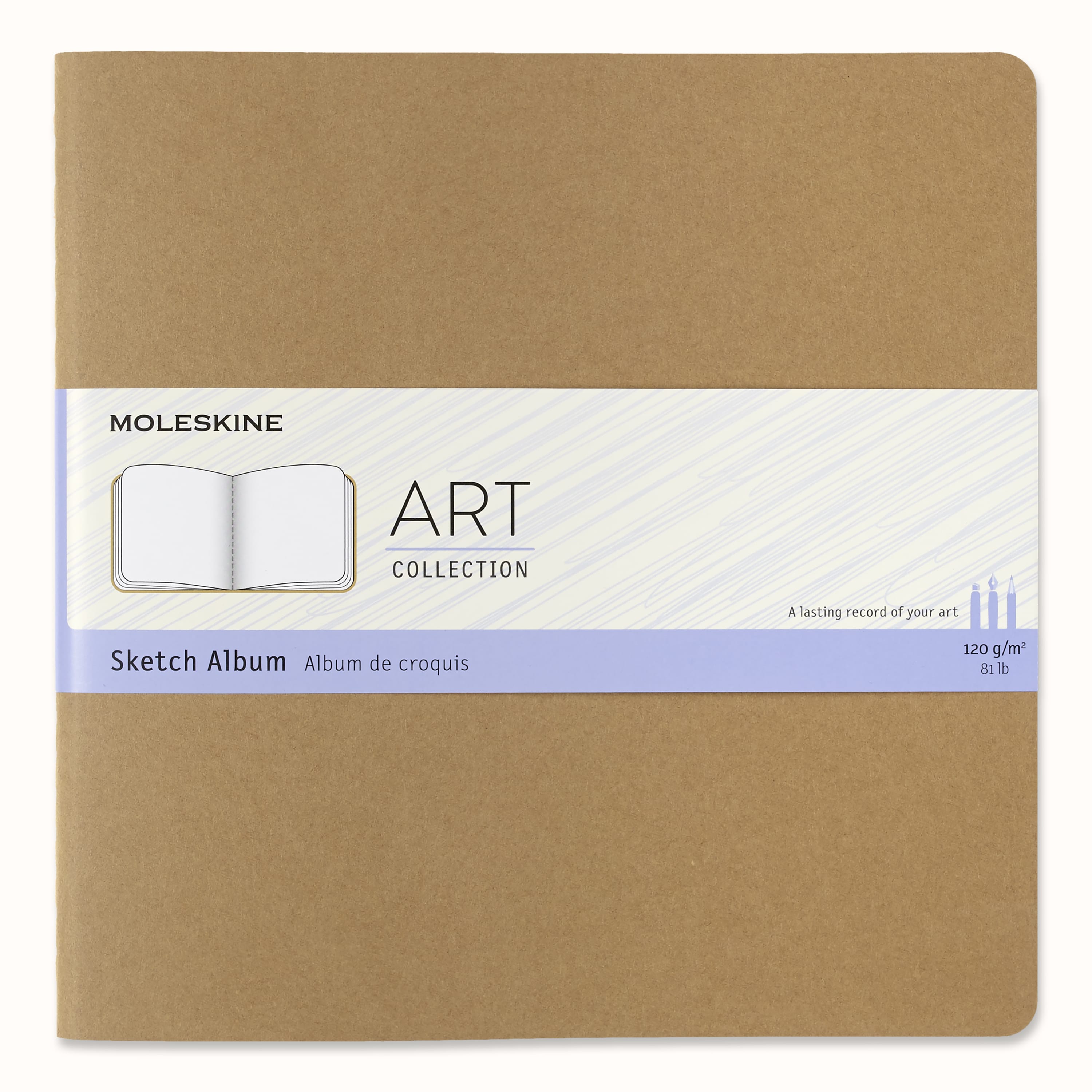 Moleskin Schets album vierkant kraft bruin 120gr. 19x19cm