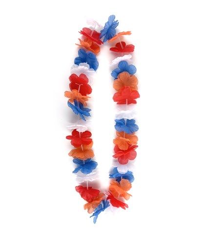 Hawaii Krans Rood, Wit, Blauw, Oranje