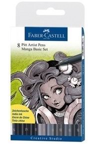 Tekenstift Faber-Castell Pitt Artist Pen Manga 8-delig etui Basic