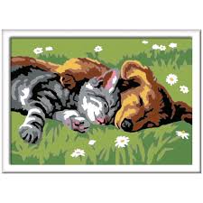 Schilderen Op Nummer Ravensburger Kat En Hond 18x13cm