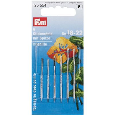 Prym 125554 Borduurnaalden met punt staal No. 18-22 assorti -