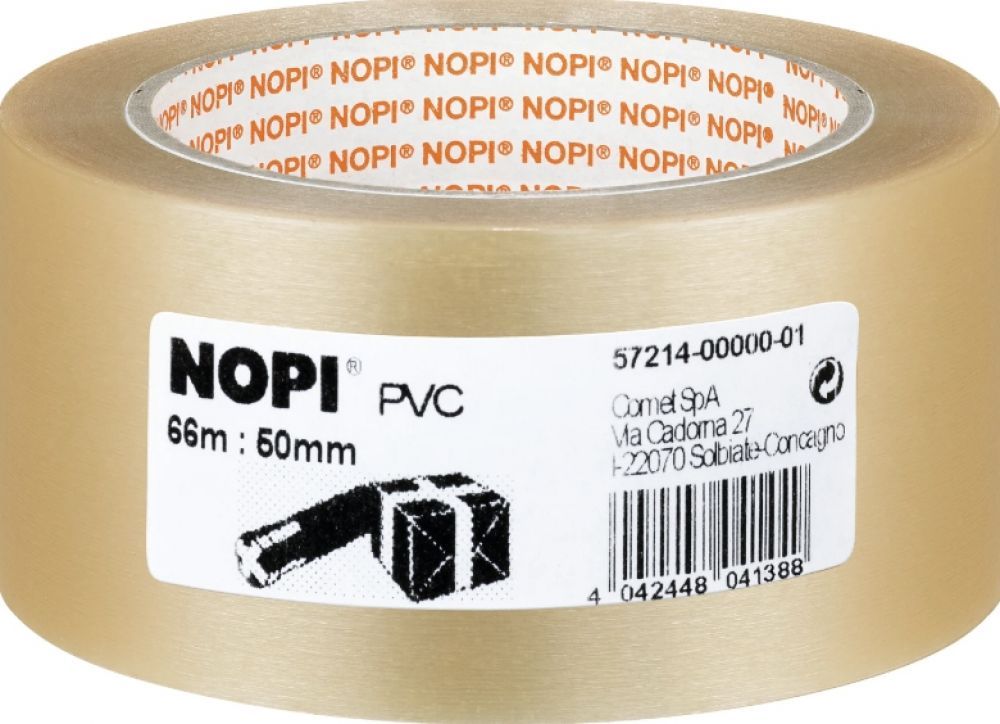 Tesa Nopi PVC Verpakkingstape Transparant 5 Centimeter x 66 Meter
