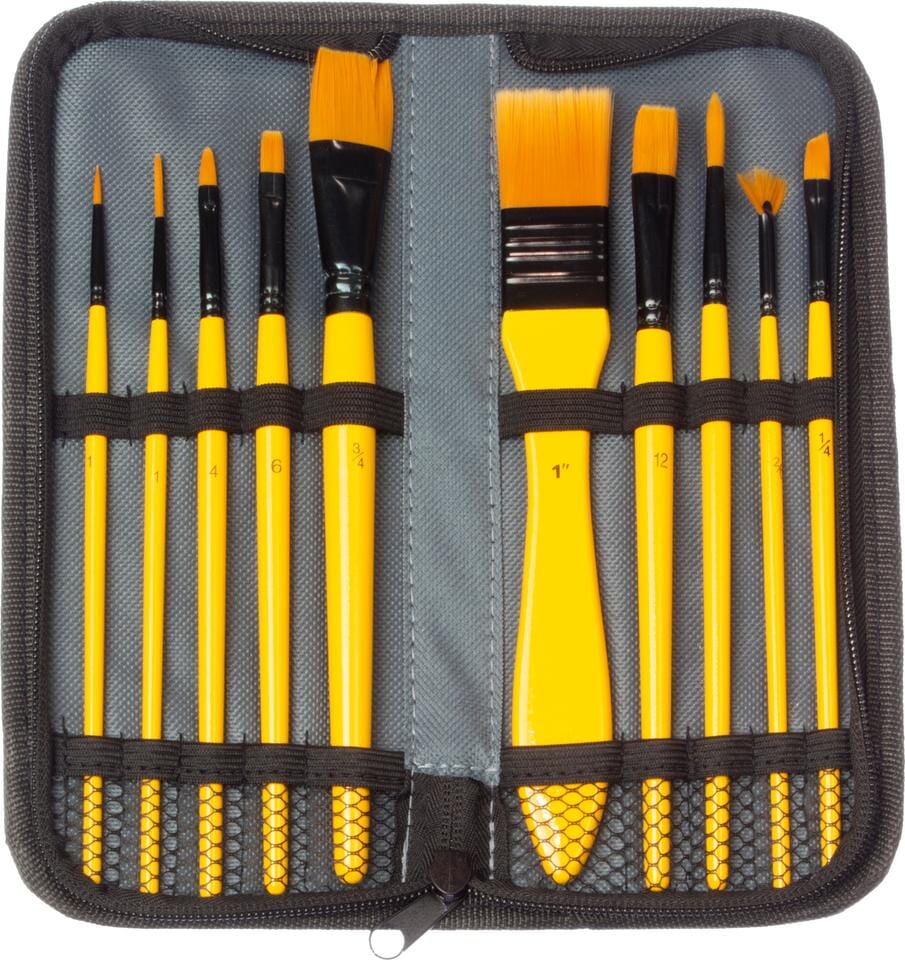 Penselen Kangaro acrylverf set van 10stuks in etui