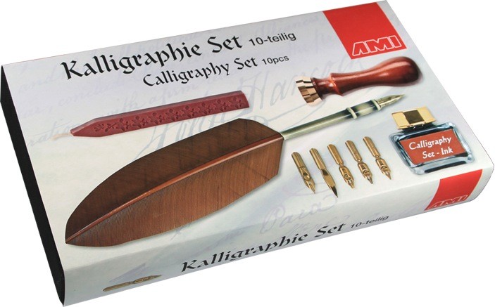 Kalligrafie Set 10tlg. Met Veer - Afbeelding 2