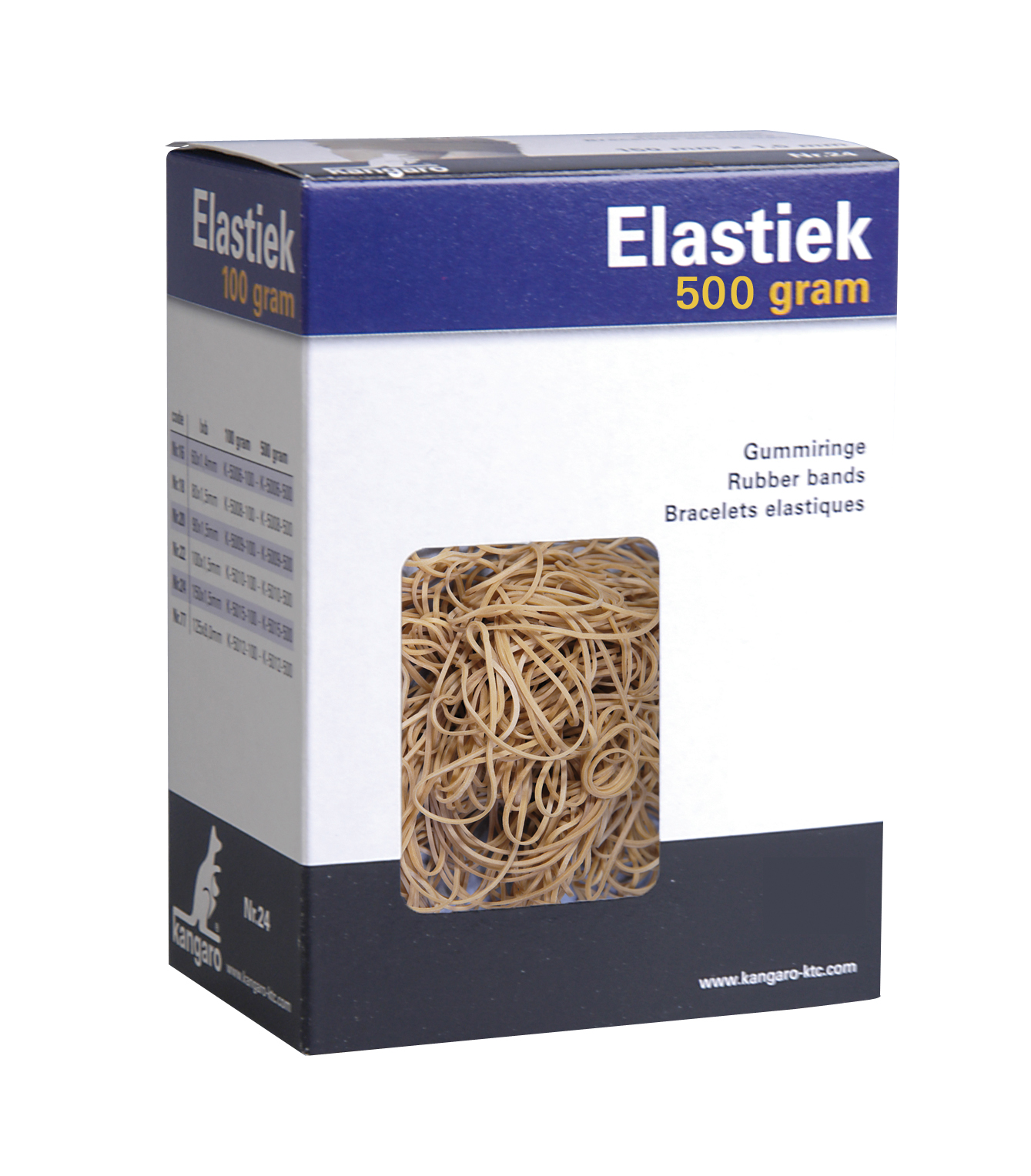 Elastiek Kangaro nr. 77 125x8,0mm 500gr naturel