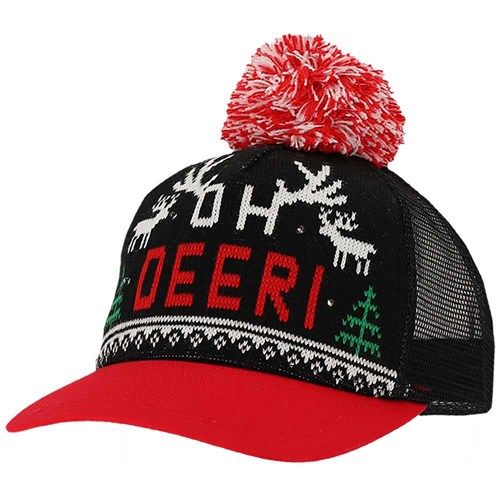 Kerst pet met LED zwart (One size) "Oh Deer!" acc12