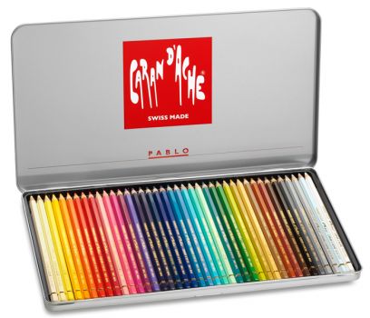 Caran d'Ache Pablo Kleurpotloden Metalen doos, 40 kleurpotloden - Afbeelding 2