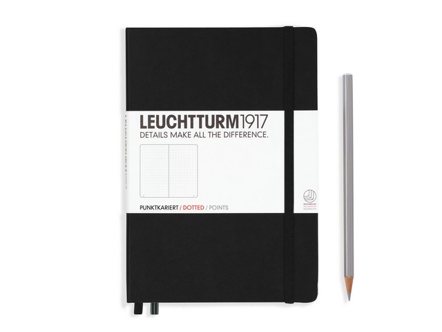Notebook Dotted A5, Hard Cover, Black