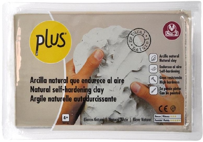 Plus Klei Luchtdrogend 1kg Naturel Wit 