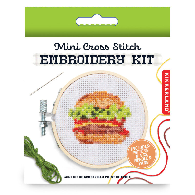 Kikkerland Mini Borduurpakket Hamburger 7,5cm - Afbeelding 2