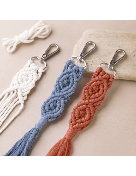 Mini Hobbyset Macramé, Sleutelhangers, 1 doos - Afbeelding 3
