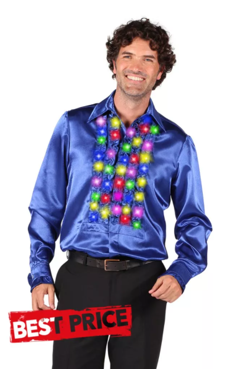 Ruche Disco Blouse ''Naos'' Blauw Met LED Licht