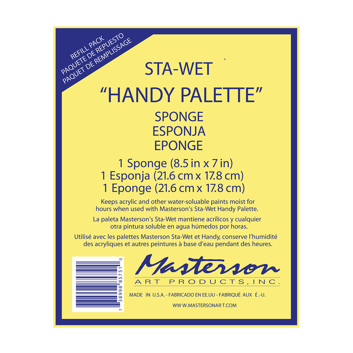 Masterson - Sta-Wet Handy Palette Spons Navulling 1st.