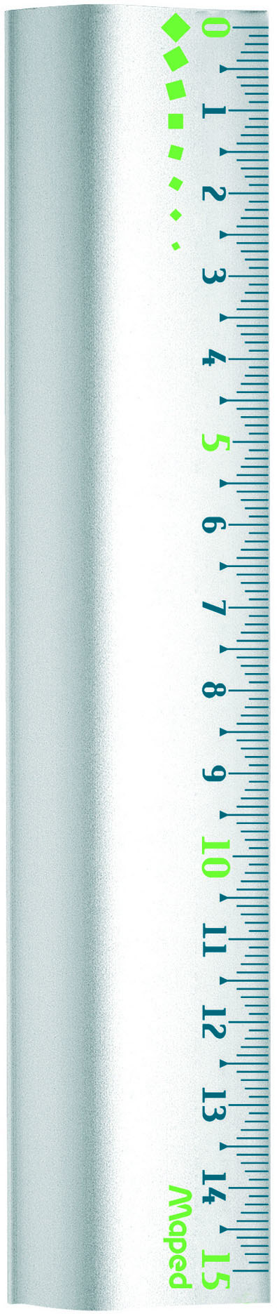 ALUMINIUM 15 cm liniaal - op blisterkaart