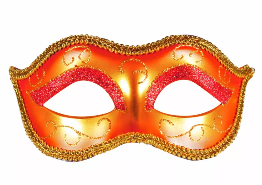Oogmasker "Venice", Rood-Goud,