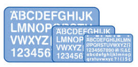 3-delig Helixlettersjabloon Set (10, 20 en 30mm)