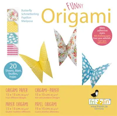 Fridolin Funny Origami Vouwblaadjes 80gr. 20vel 15x15cm Vlinders