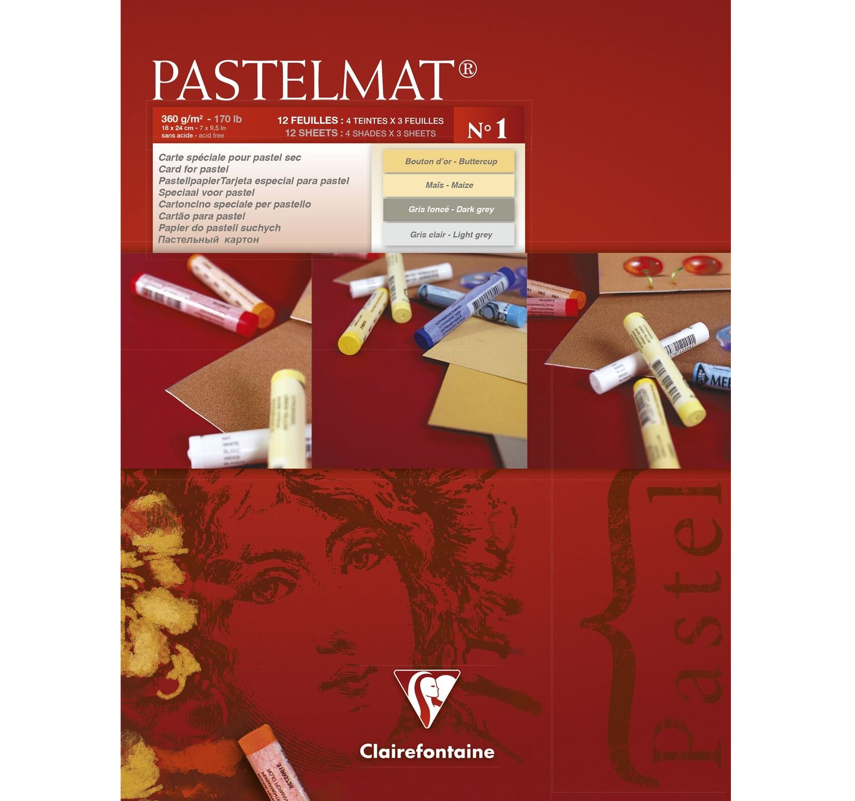 Pastelmat Nr.3 30x40 WHITE 12