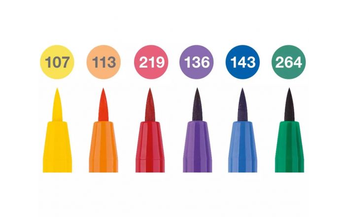 Faber Castell Pitt Artist Brushpen Set Colour Wheel 6st. - Afbeelding 2