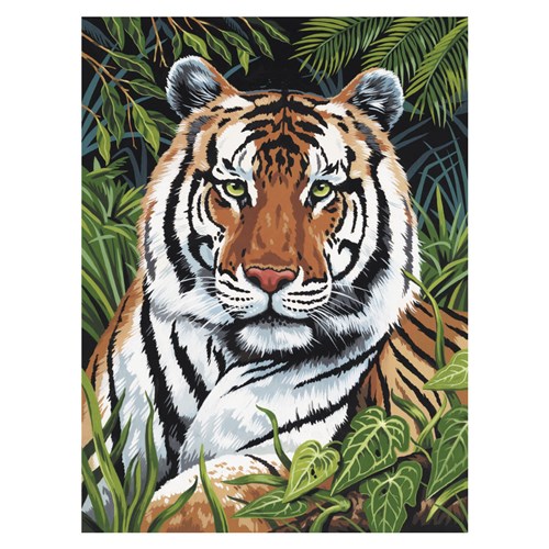 Schilderen Op Nummer - Tijger Verstopt 33x24cm