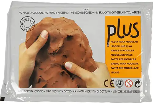 Plus luchtdrogende boetseerklei 1 kg Terracotta