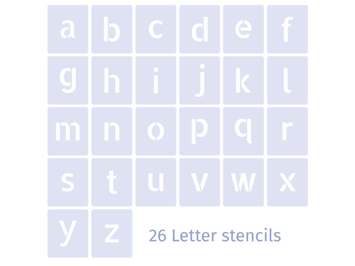 Alfabet Sjabloon Set 7cm 26st. - Kleine Letters - Afbeelding 2