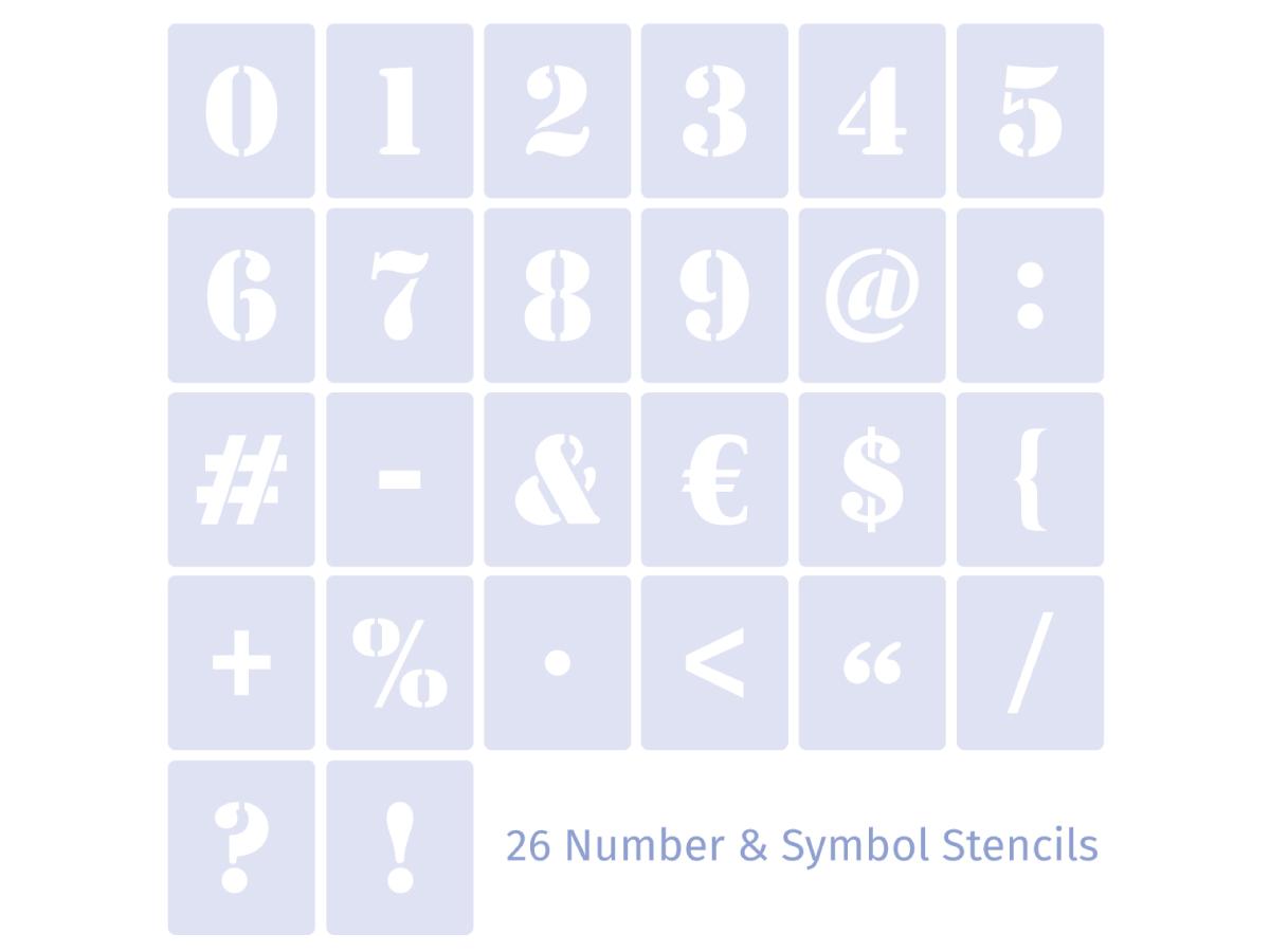 Cijfer Sjabloon Set 7cm 26st. - Serif - Afbeelding 2