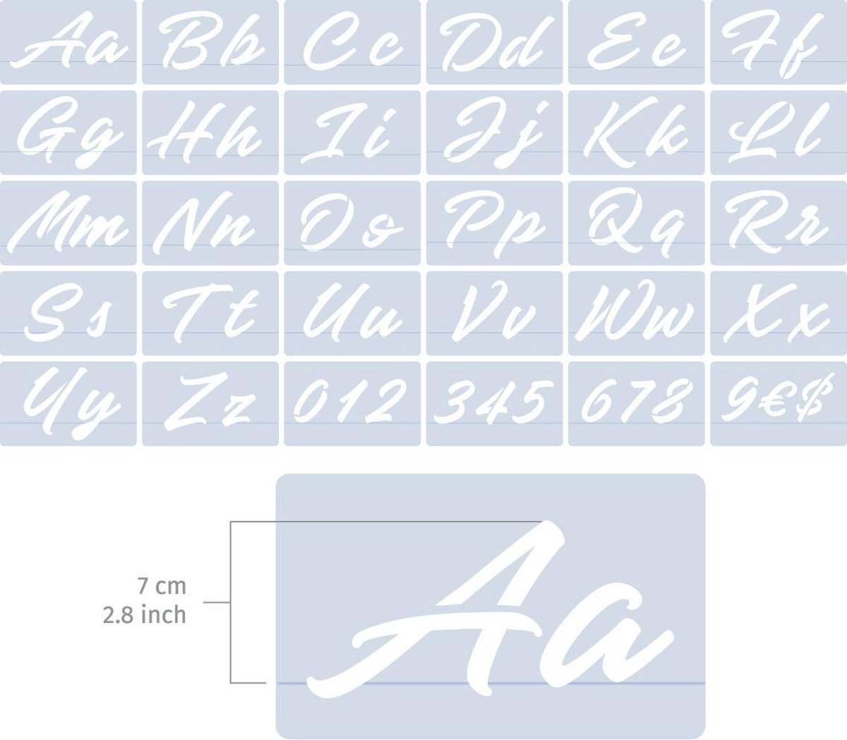 Alfabet En Cijfers Sjabloon Set 7cm 30st. - Decorative - Afbeelding 2