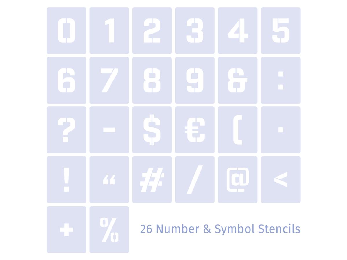 Cijfer Sjabloon Set 5cm 26st. - San Serif - Afbeelding 2
