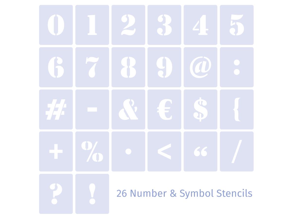 Cijfer Sjabloon Set 5cm 26st. - Serif - Afbeelding 2
