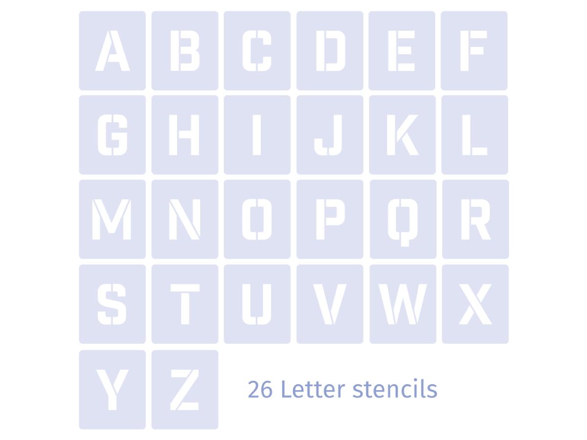 Alfabet Sjabloon Set 7cm 26st. - San Serif - Afbeelding 2