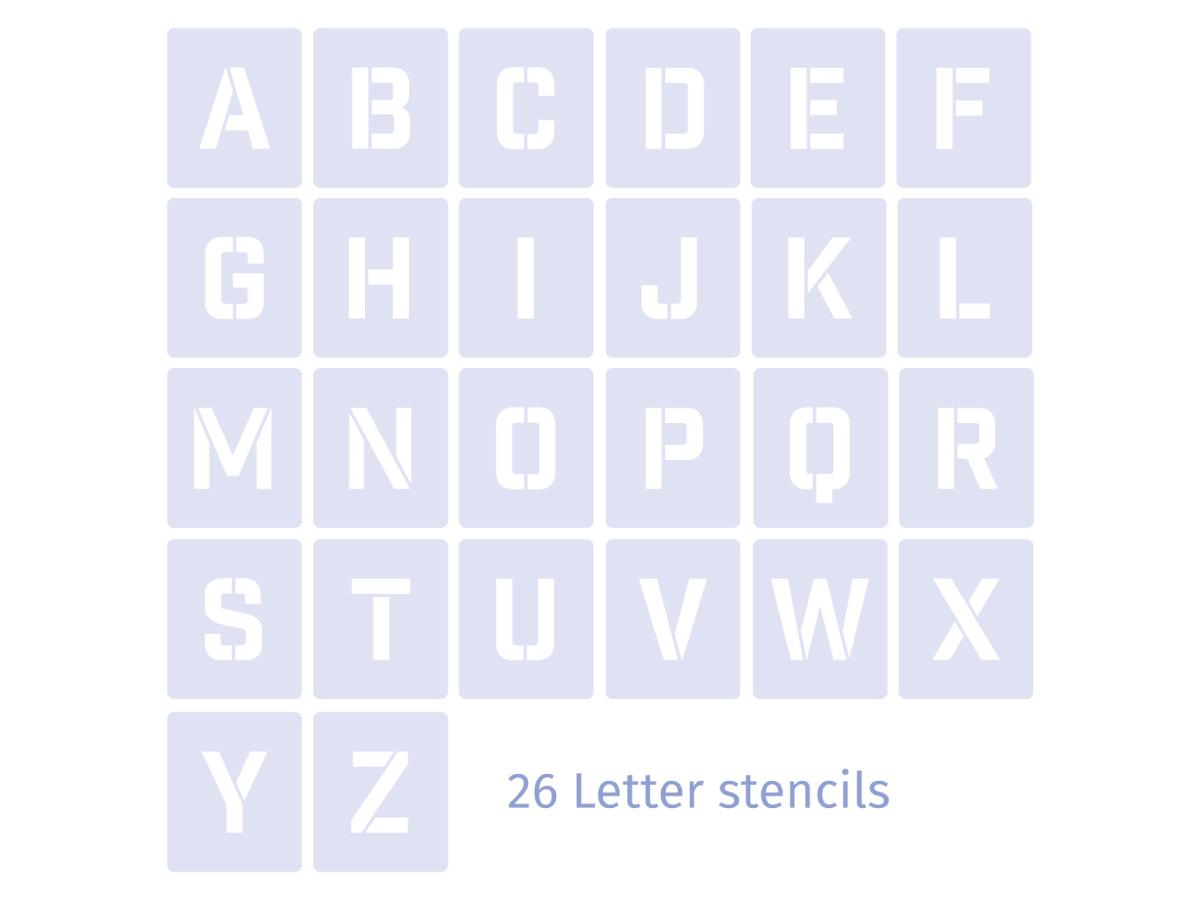 Alfabet Sjabloon Set 5cm 26st. - San Serif - Afbeelding 2