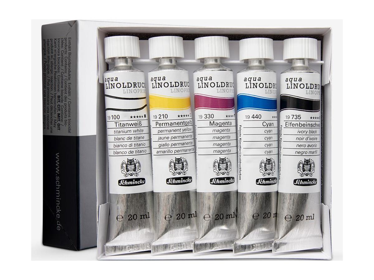 Schmincke Aqua Linoprint Verf Set 5x20ml