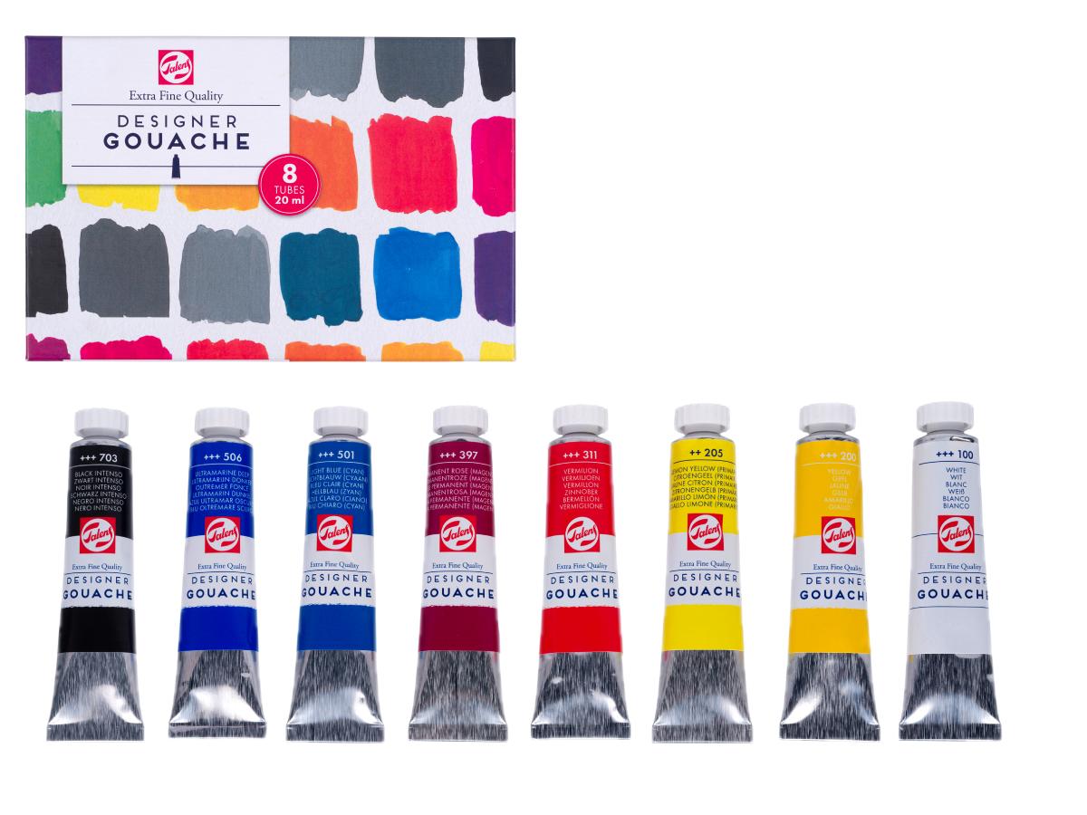 Talens Gouache Extra Fijn mengset | 8 x 20 ml tubes