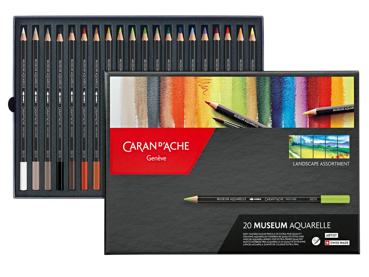 Caran d'Ache Aquarelpotloden Sortiment "Landscape" met 20 Kleuren