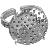 Ring met zeef, 2-dlg., 23mm ø, zilver, ZB-zak à 1stuk