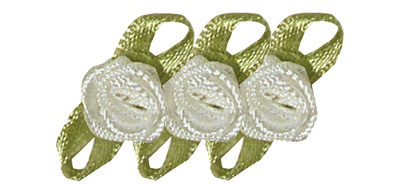 Rayher roosjes op strik 10 cm wit – 20 stuks