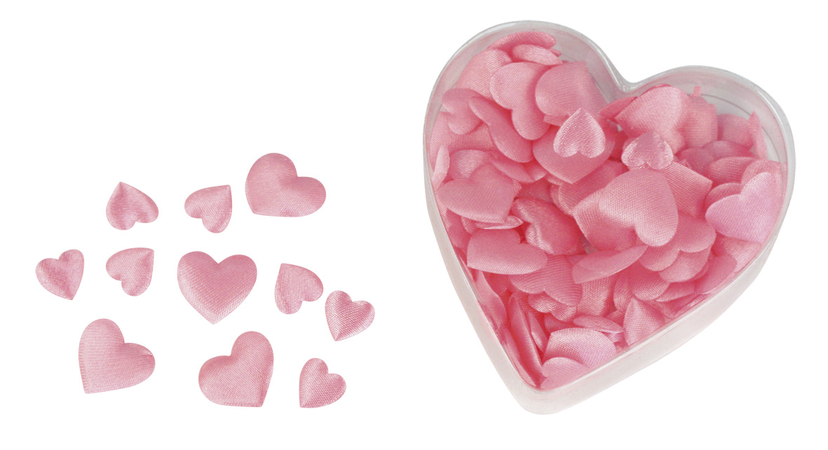 Strooihartjes Roze satijn