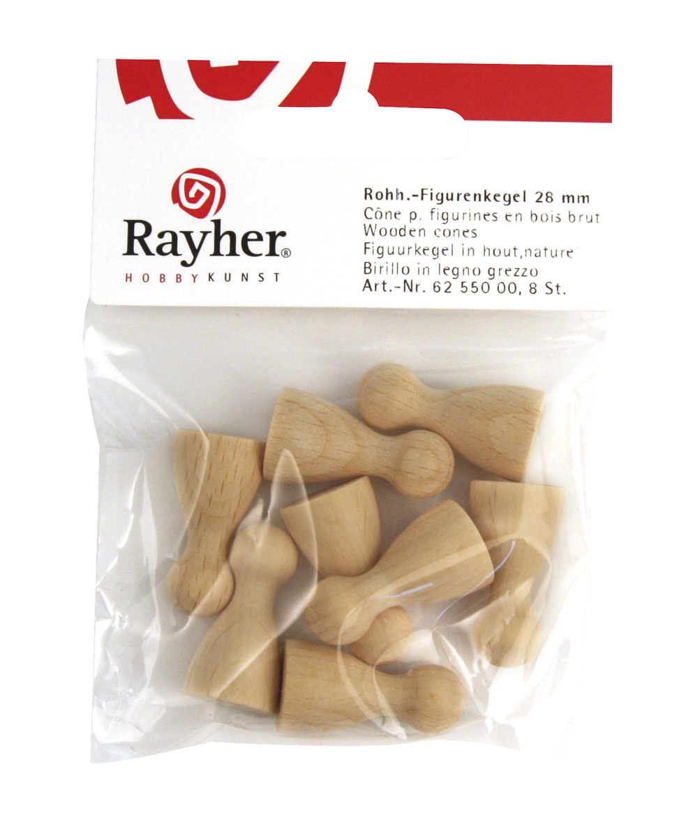Houten Figuurkegel Naturel 28mm