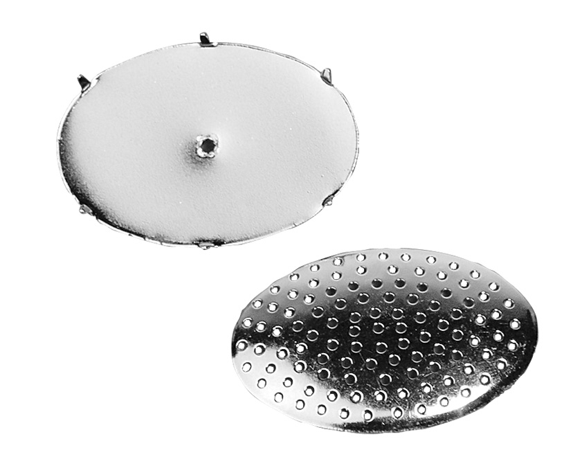 Brocheplaatje Zeef 40x30mm Platina 
