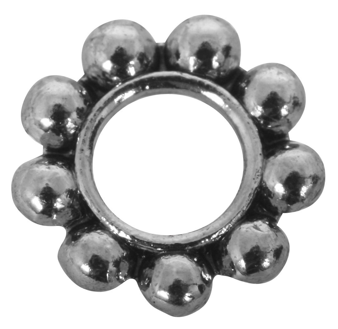 Wieltje plat 7mmØ Oud Zilver