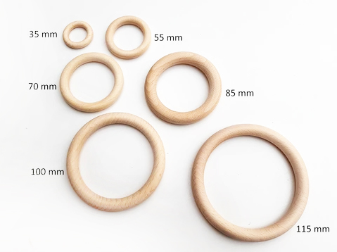 Houten Ringen Naturel - keuze uit 5 maten