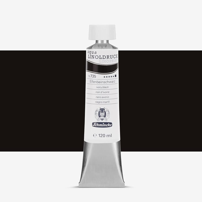Schmincke Ivoor Zwart Aqua Linoprint Verf 120ml