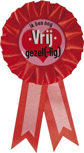 Rozet roze ''Ik ben nog vrij gezel(-lig)