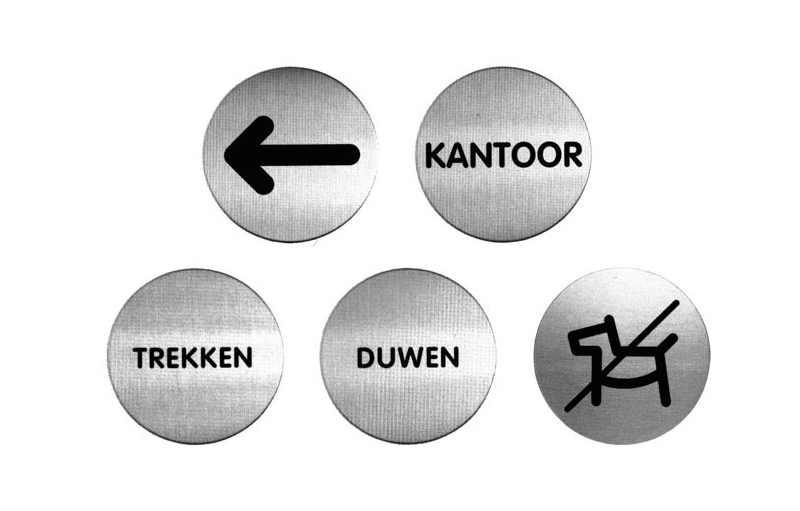 Sticker Rond PICTO Durable Aluminium Geborsteld RVS - keuze uit 6 soorten