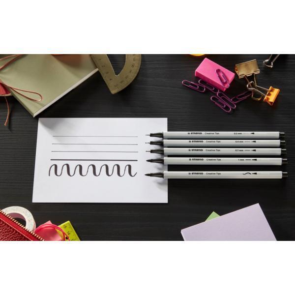 Stabilo Creative Tips ARTY Fineliner Set Zwart 5st. - Afbeelding 2