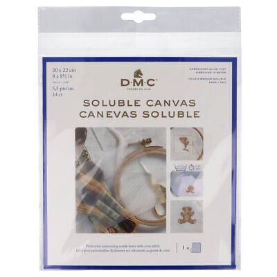 DMC Wateroplosbaar Borduurstof Canvas 14 count 5,5 kruisjes per cm 20 x 22 cm - Afbeelding 1