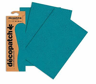 Décopatch Papier 3 Vellen Blauwe Schubbenprint 30x40cm - Afbeelding 2
