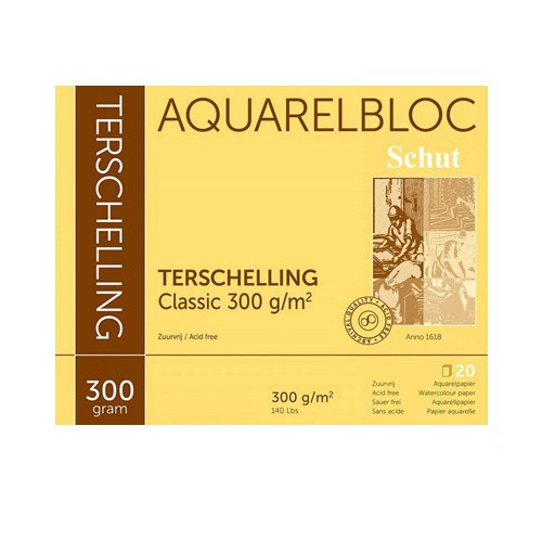 Aquarelpapier Terschelling 24x30cm 300gr. 24x30cm 20 vel Classic 300gr 