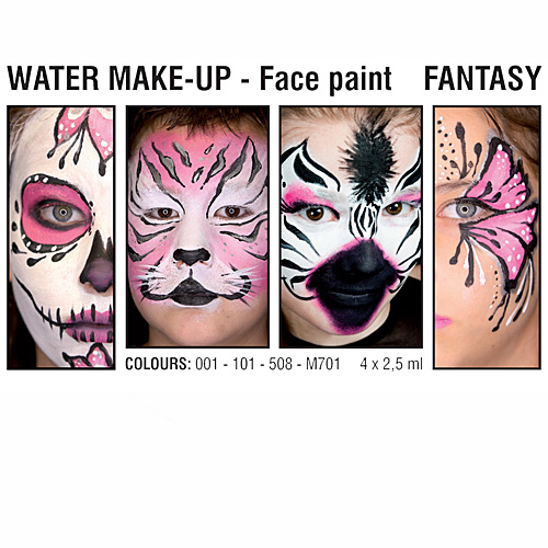 Grimas Schmink Water Make-up Face Paint Fantasy 4 x 2,5ml - Afbeelding 1